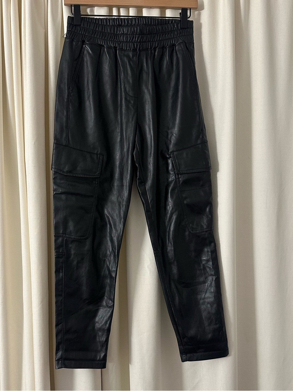 Zara faux leather cargos